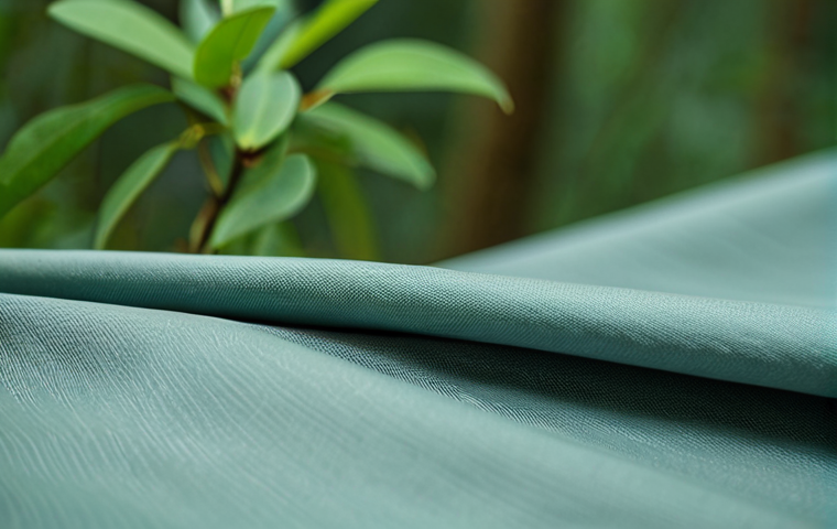 친환경 액세서리의 중요성 - Tencel Fabric Focus**

"Close-up shot of Tencel fabric, showcasing its soft texture and subtle sheen...