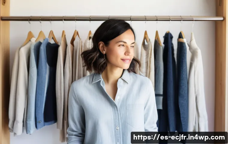 친환경 의류의 대중화 전략 - The Mindful Wardrobe Curator**
**Prompt:** A stylish woman in her late 20s to early 30s, dressed in...