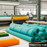 Home 19 친환경 패션의 법적 규제 이해 - A vibrant textile manufacturing workshop in Spain, showcasing eco-friendly production processes with...