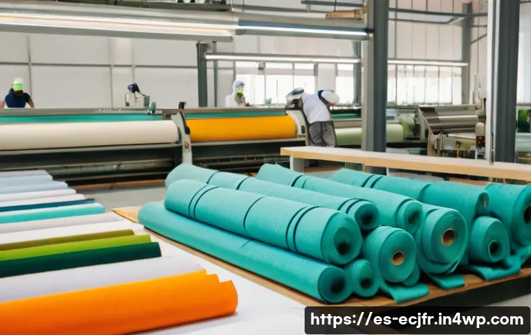 친환경 패션의 법적 규제 이해 - A vibrant textile manufacturing workshop in Spain, showcasing eco-friendly production processes with...