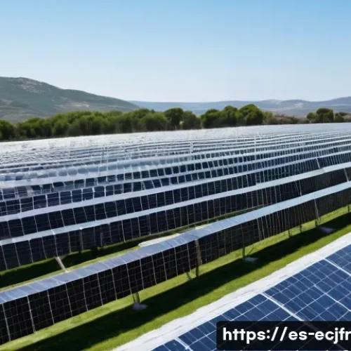 Home 30 기후변화와 패션 산업의 관계 - A detailed, realistic scene of a sustainable textile factory in Spain powered by solar panels and wi...